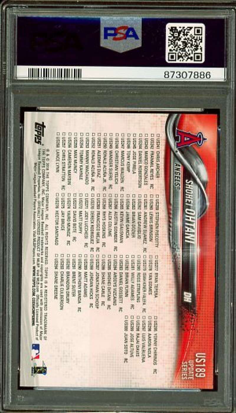 Shohei Ohtani Rookie Card 2018 Topps Update #US189 PSA 9 Image 2