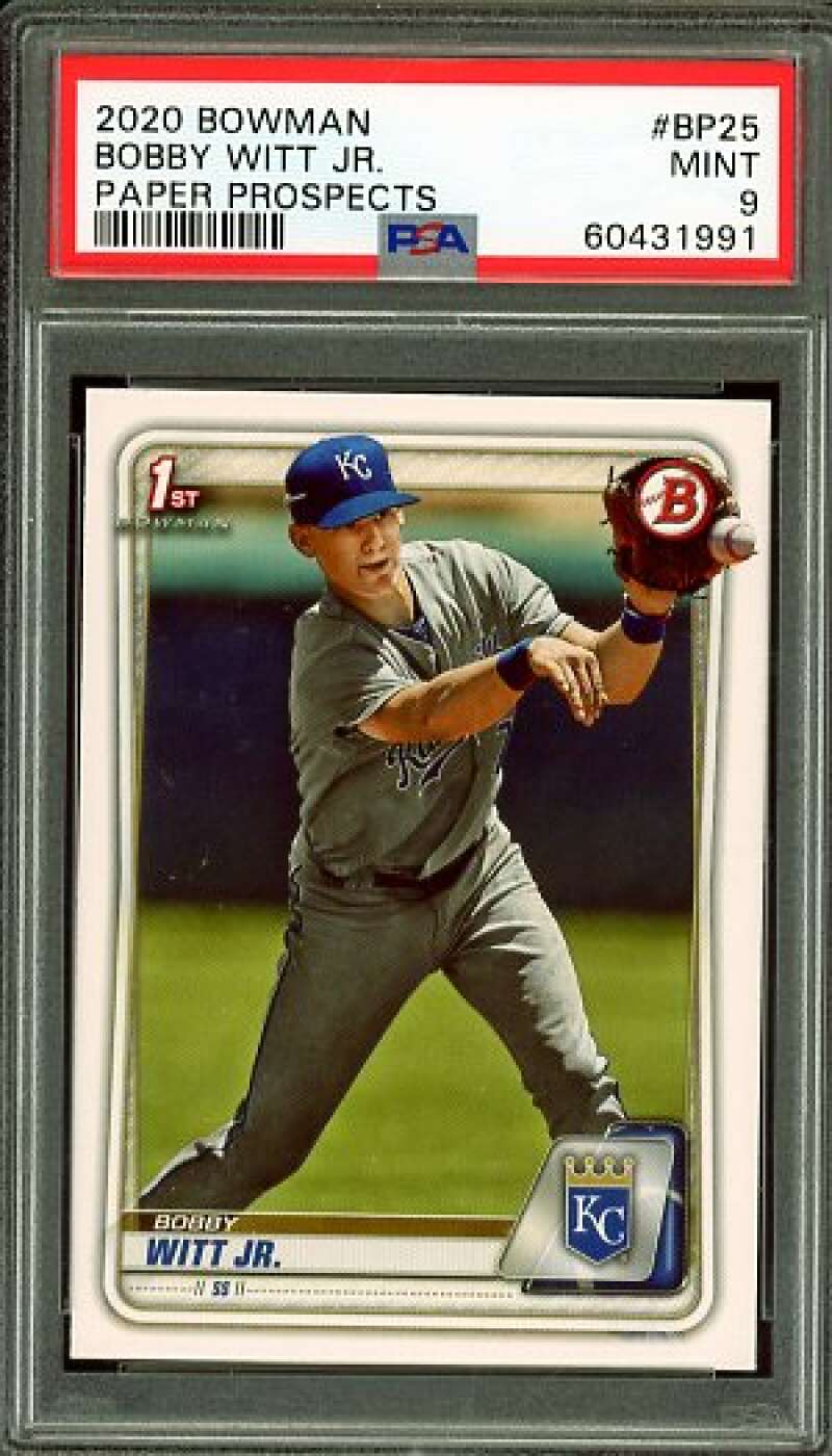 Bobby Witt Jr. Rookie Card 2020 Bowman Paper Prospects #BP25 PSA 9 Image 1