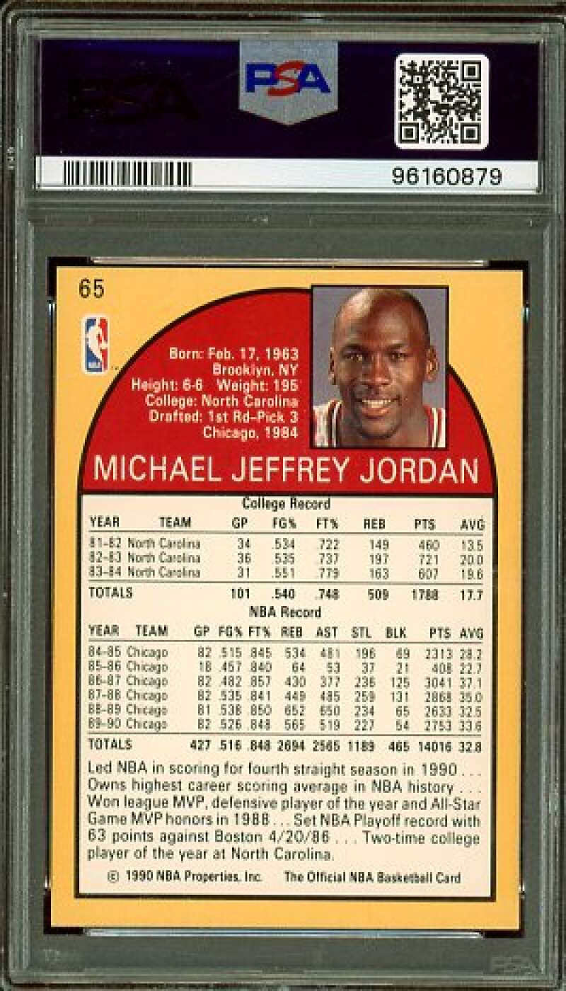 Michael Jordan Card 1990-91 Hoops #65 PSA 7 Image 2