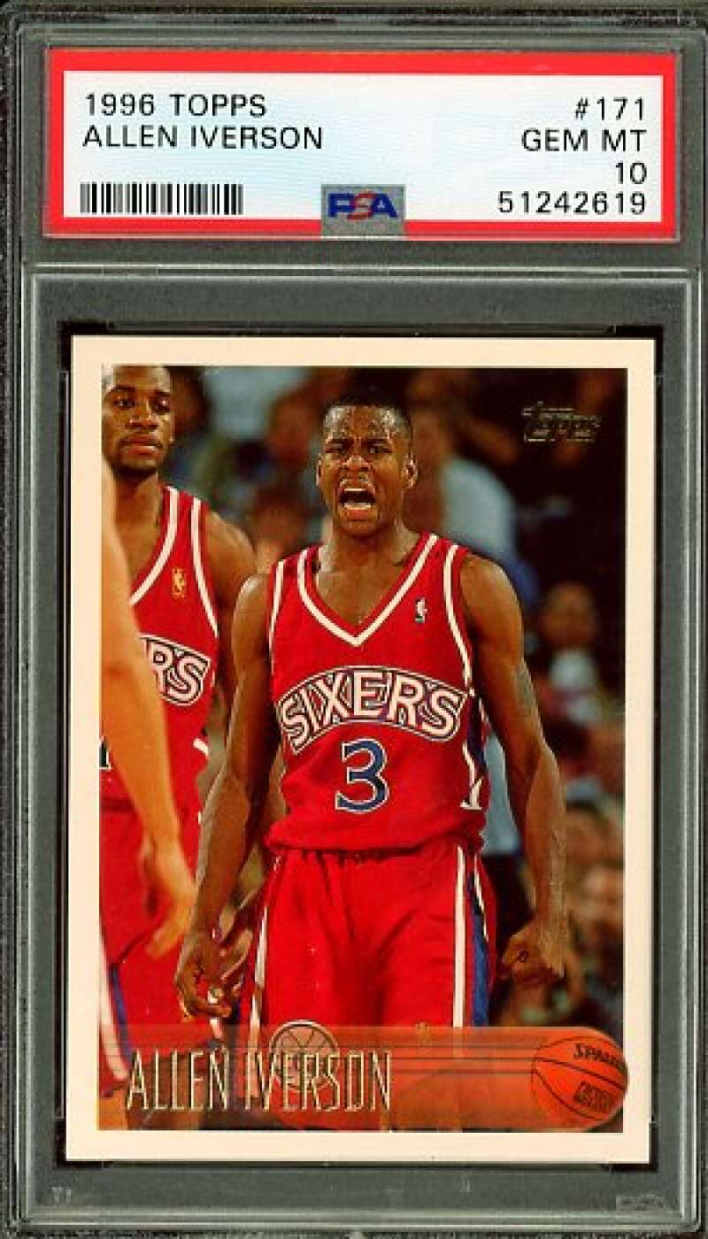 Allen Iverson Rookie Card 1996-97 Topps #171 PSA 10 Image 1