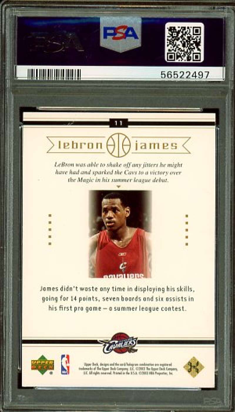 LeBron James Rookie Card 2003-04 Upper Deck #11 PSA 9 Image 2
