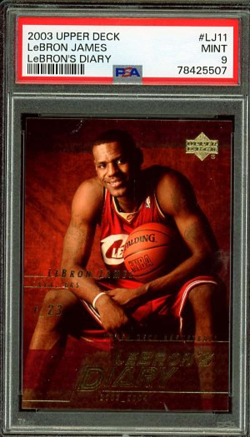 LeBron James Rookie Card 2003-04 Upper Deck Diary #LJ11 PSA 9 Image 1