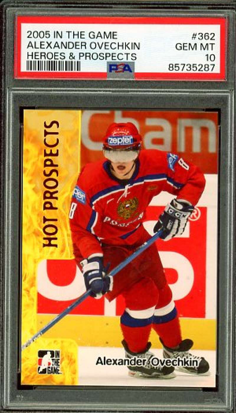 Alexander Ovechkin Rookie Card 2005-06 In The Game Heroes Prospects #362 PSA 10 Image 1