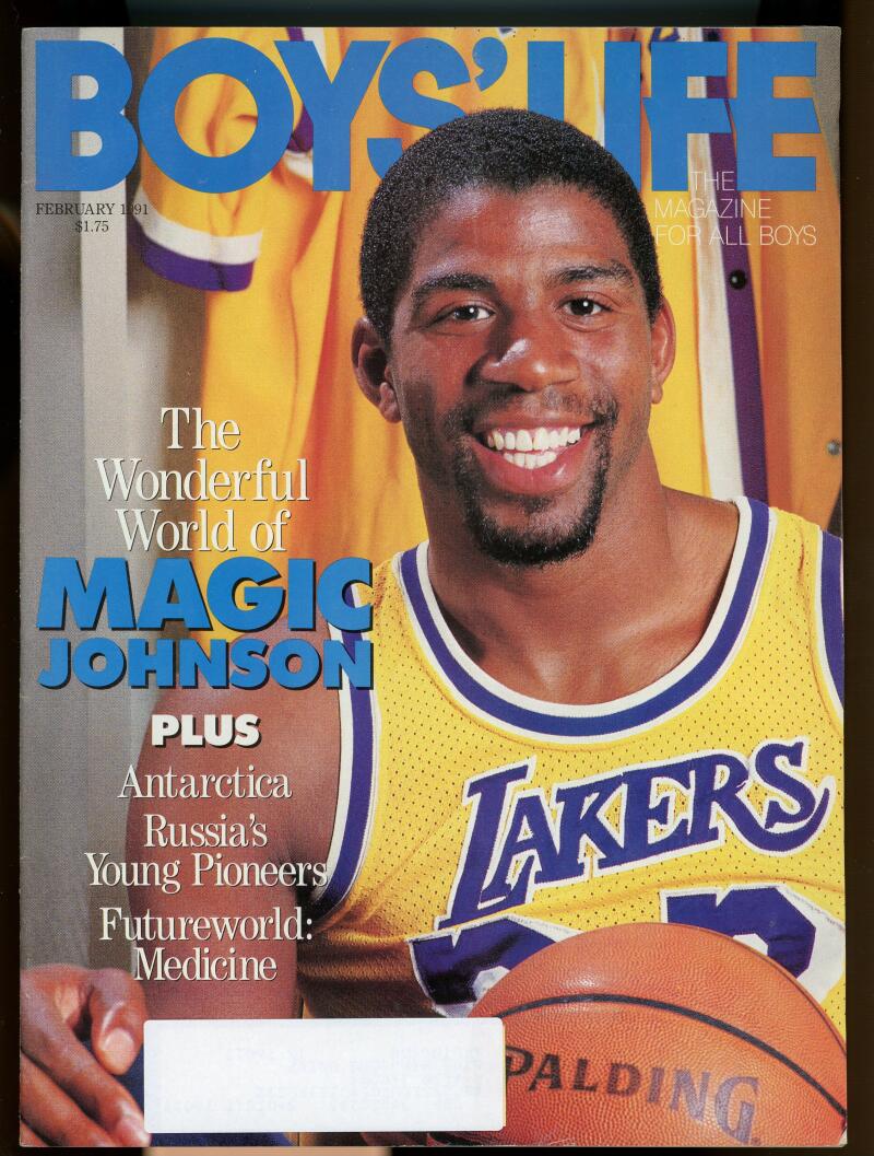 Boys' Life February 1991 Magic Johnson Lakers Antarctica Young Pioneers Image 1