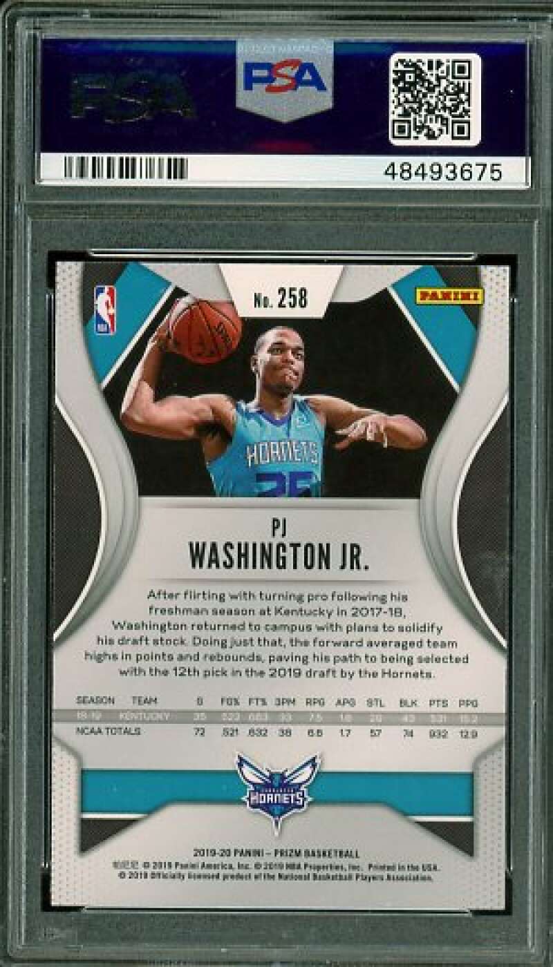 PJ Washington Jr. Rookie Card 2019-20 Panini Prizm #258 PSA 10 Image 2