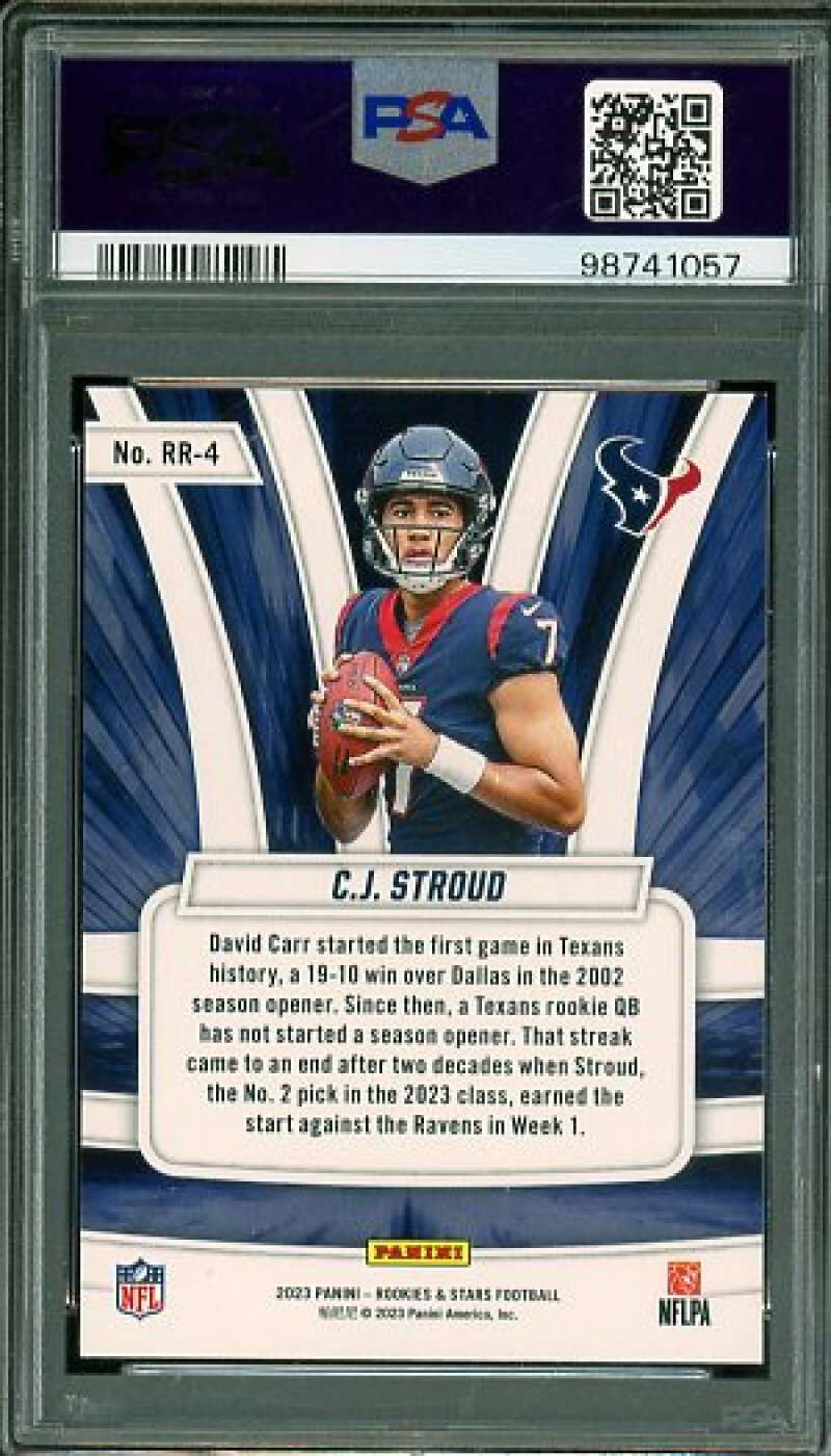 C.J. Stroud Rookie Card 2023 Rookies &amp; Stars #RR4 PSA 9 Image 2