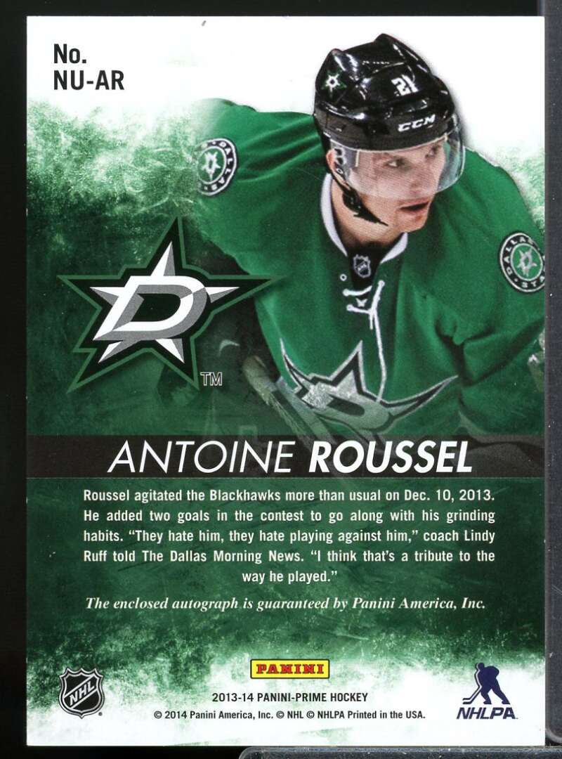Antoine Roussel/25 2013-14 Panini Prime Numbersake Rookie Patch Autograph #NUAR  Image 2