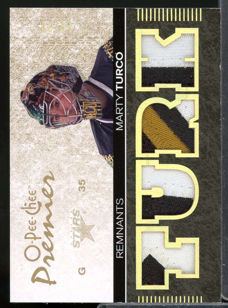 Marty Turco Card 2007-08 OPC Premier Remnants Quad Jersey Patches #PRMT  Image 1