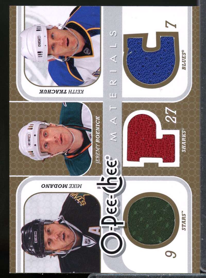 Mike Modano Roenick Tkachuk 2008-09 O-Pee-Chee Jersey Materials Triple #3MMRT  Image 1