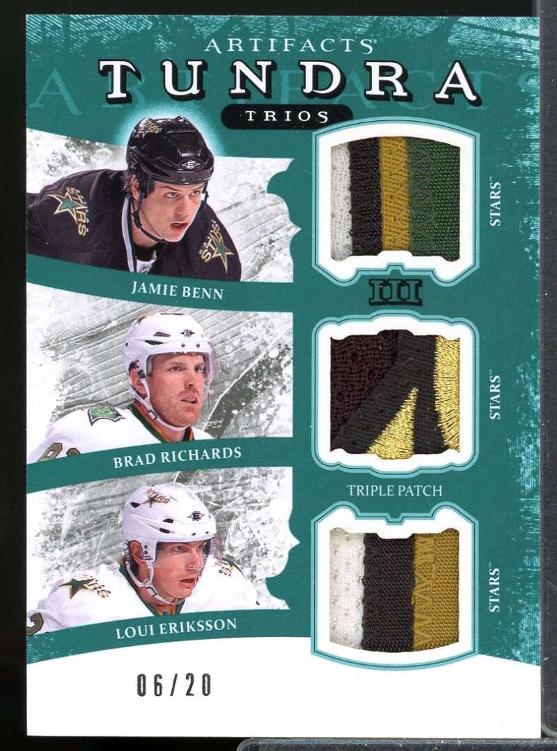 Benn Richards Eriksson 2011 Artifacts Tundra Trios Jersey Patch Emerald #TT3DAL  Image 1