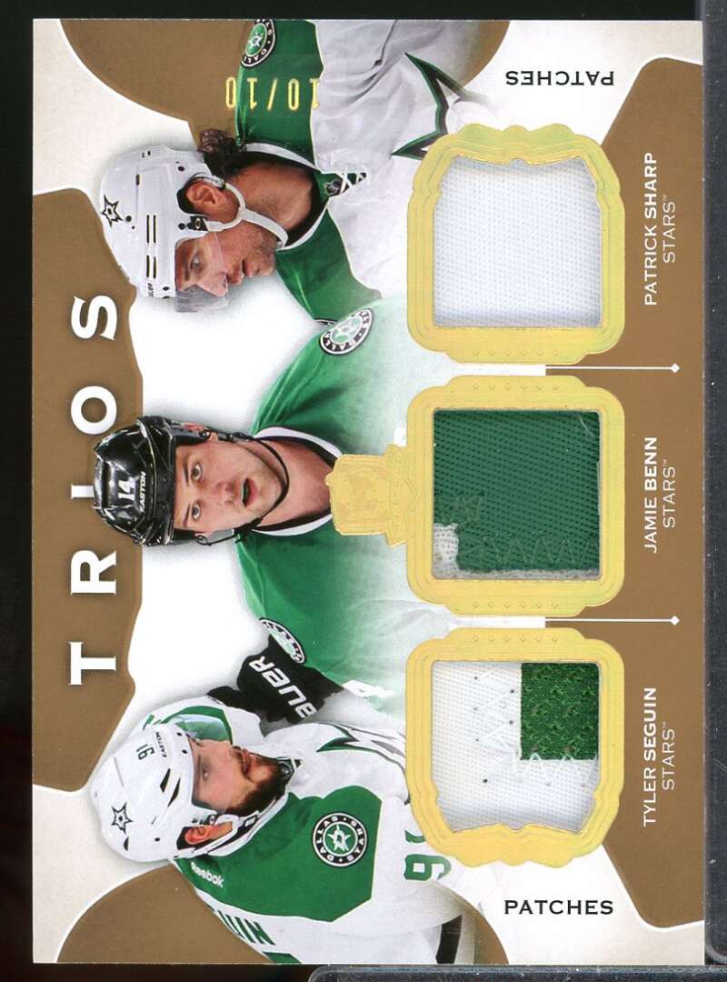 Tyler Seguin Jamie Benn Patrick Sharp 2015-16 The Cup Trios JSY Patch #C3STARS  Image 1