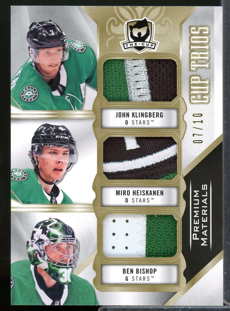 John Klingberg Heiskanen Bishop 2019-20 The Cup Trios Jersey Patch Gold #C3JMB  Image 1