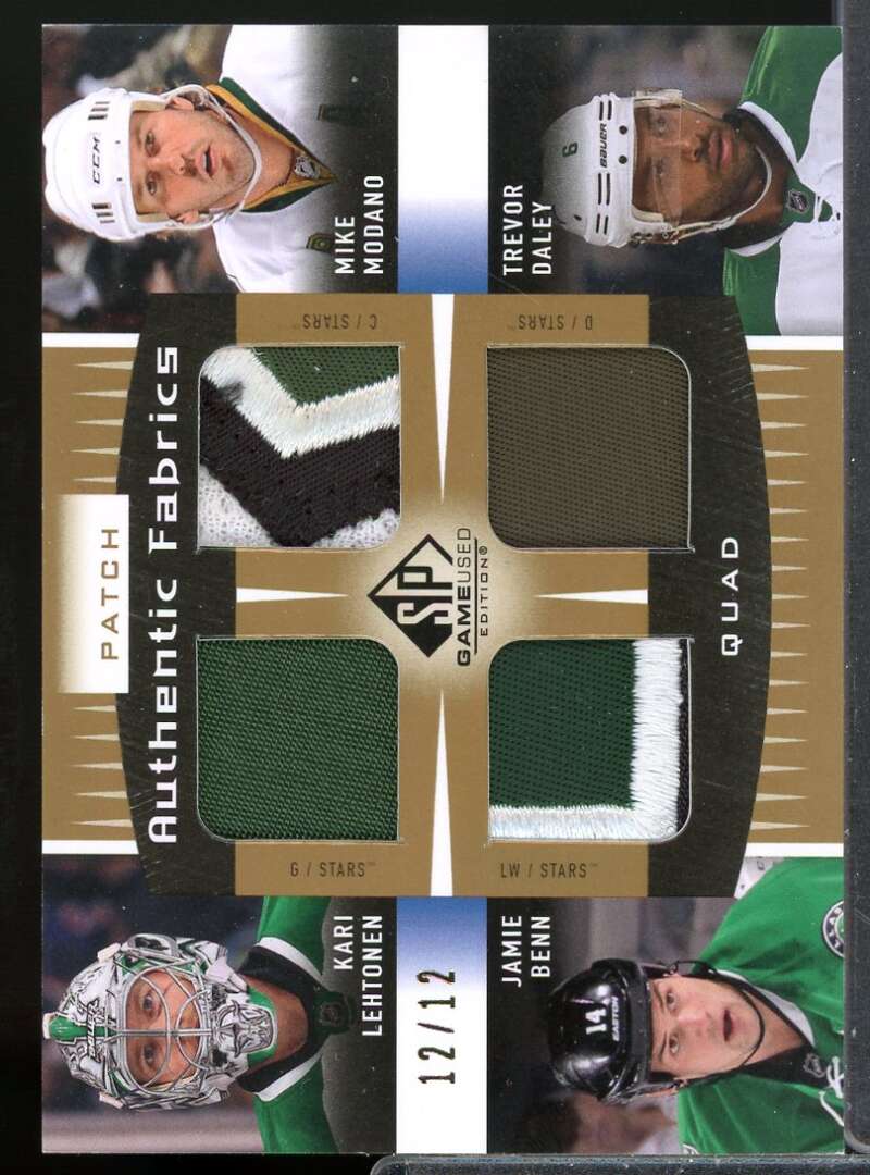 Modano Lehtonen Benn Daley 2013 SP Authentic Fabrics Quad Jersey Patch #AF4DAL  Image 1