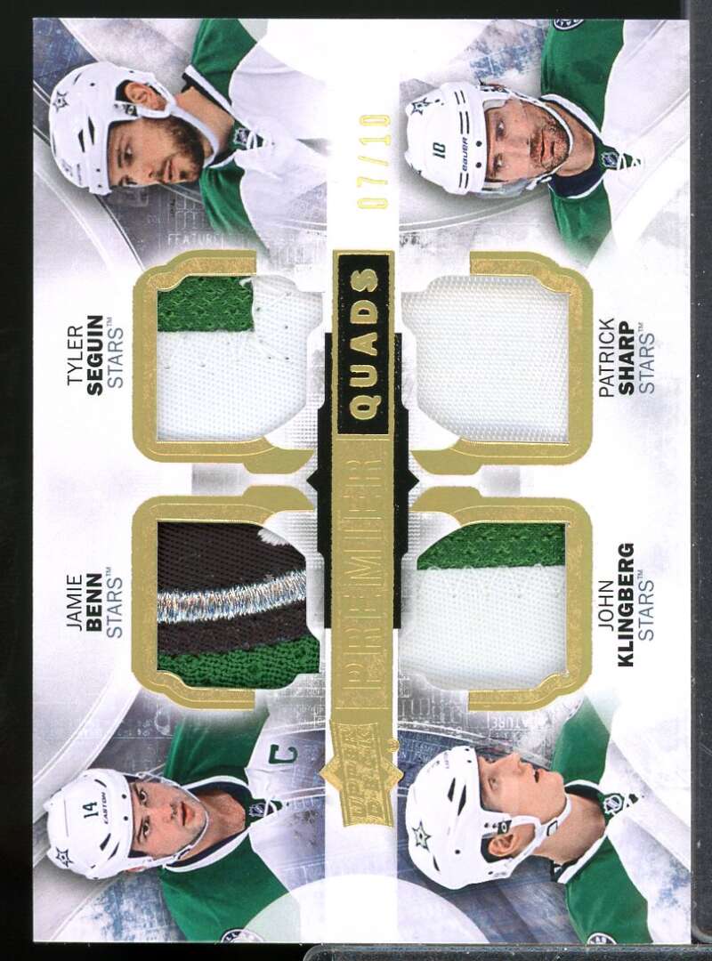 Benn Seguin Klingberg Sharp 2015 Upper Deck Premier Quads Jersey Patch #PQ4BSKS  Image 1