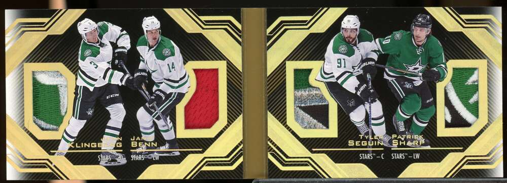 Klingberg Benn Seguin Sharp /10 2016 UD Black Quad Jersey Patch Premium #4RDAL  Image 2