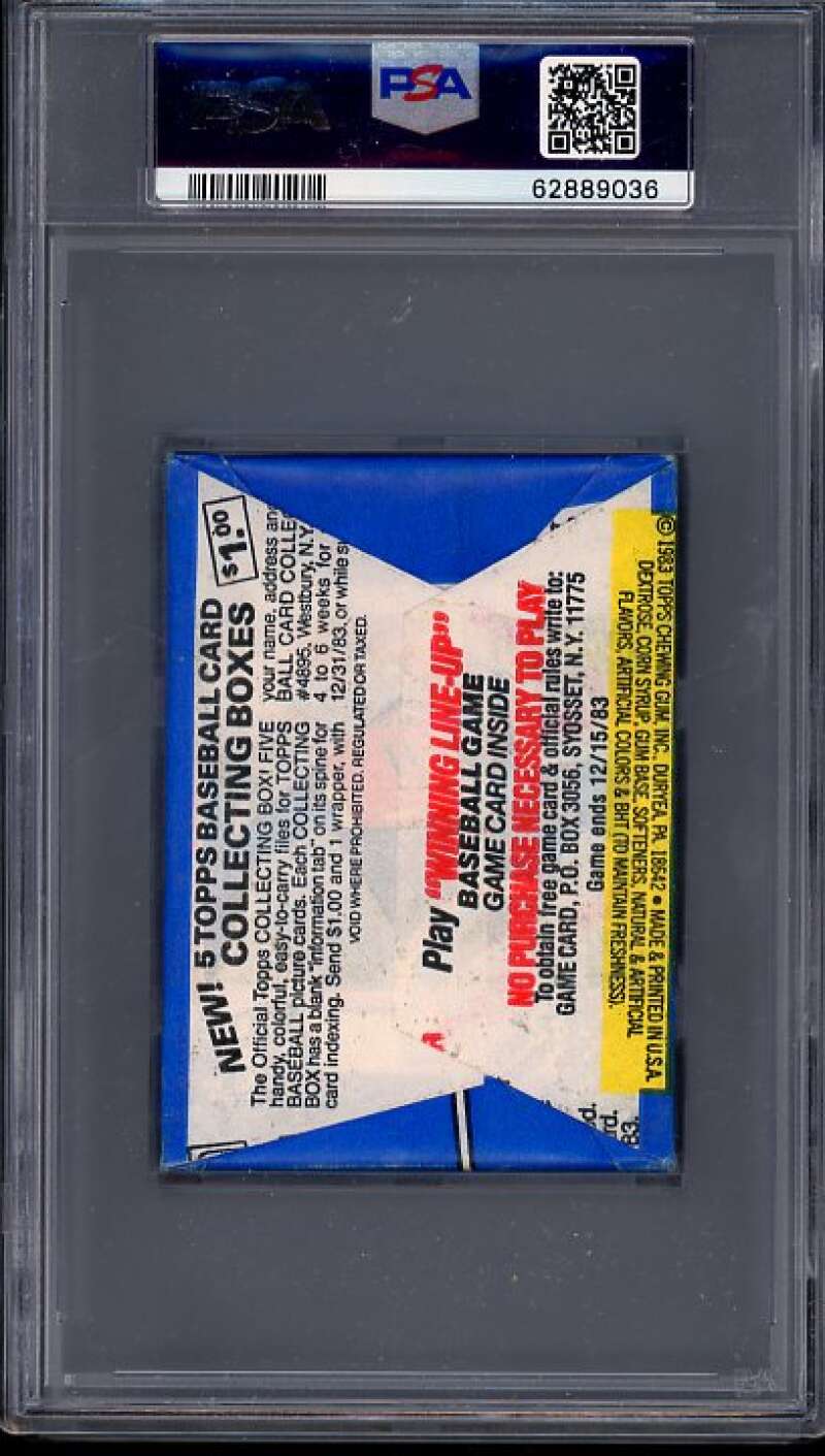 1983 Topps Baseball Wax Pack Sandberg/Wade Boggs/Tony Gwynn Rookie Year PSA 6 Image 2