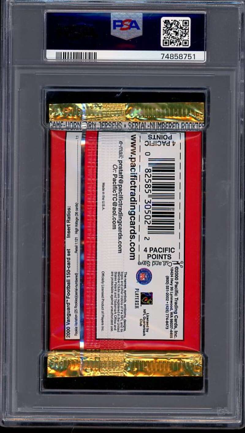 2000 Pacific Vanguard Football Foil Pack Retail Tom Brady Rookie Year PSA 8 Image 2