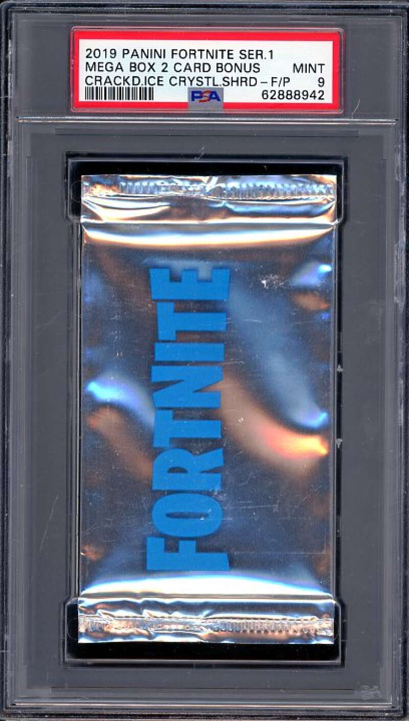 2019 Fortnite Series 1 Mega Box 2 Pack Bonus Cracked Ice Crystal Shard PSA 9 Image 1