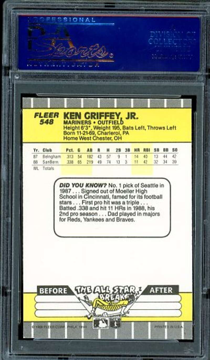 Ken Griffey Jr. Rookie Card 1989 Fleer #548 PSA 7 Image 2