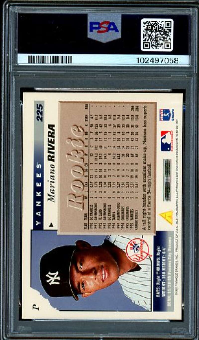 Mariano Rivera Rookie Card 1996 Score #225 PSA 8 Image 2