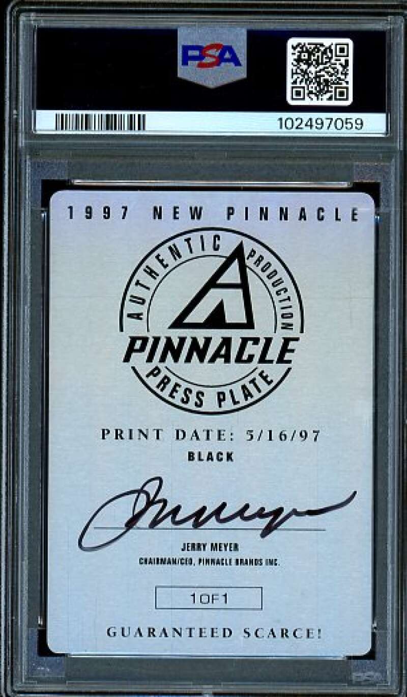 Jimmy Key Card 1997 New Pinnacle Back-Press Plate Black (1/1) #89 PSA Authentic Image 2