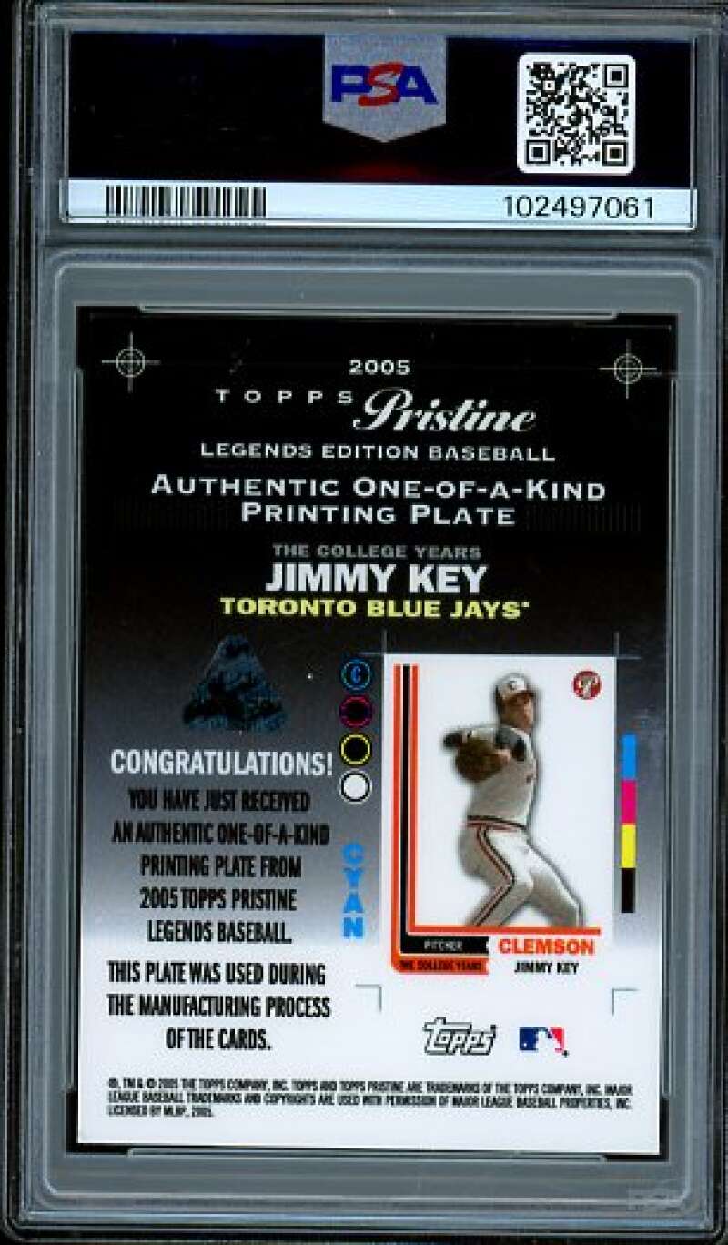 Jimmy Key Card 2005 Topps Pristine Legends Cyan PP (1/1) #107 PSA 8.5 Image 2