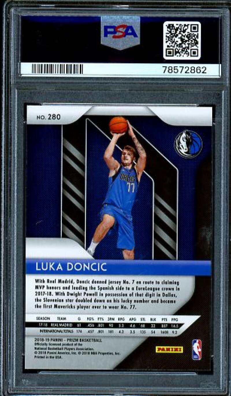 Luka Doncic Rookie Card 2018-19 Panini Prizm #280 PSA 10 Image 2
