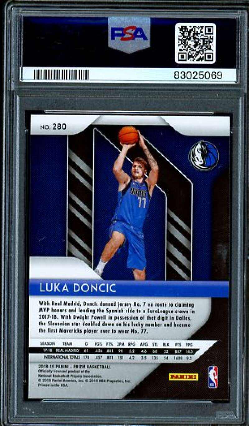 Luka Doncic Rookie Card 2018-19 Panini Prizm #280 PSA 10 Image 2
