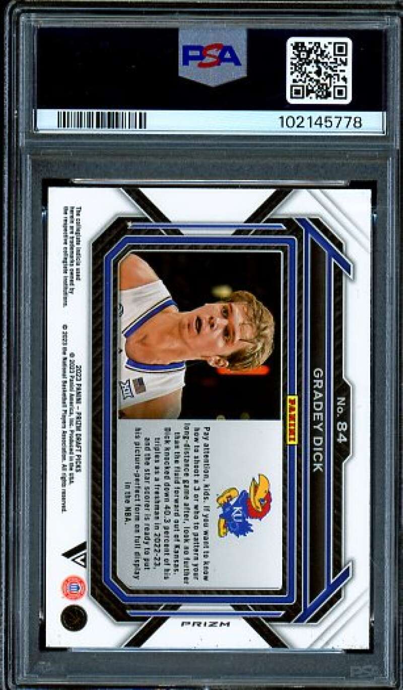 Gradey Dick Rookie 2023-24 Prizm Draft Picks Variation Purple Wave #84 PSA 10 Image 2