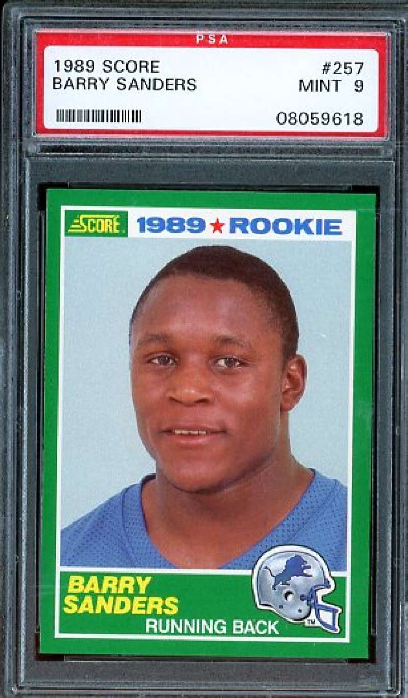 Barry Sanders Rookie Card 1989 Score #257 PSA 9 Image 1