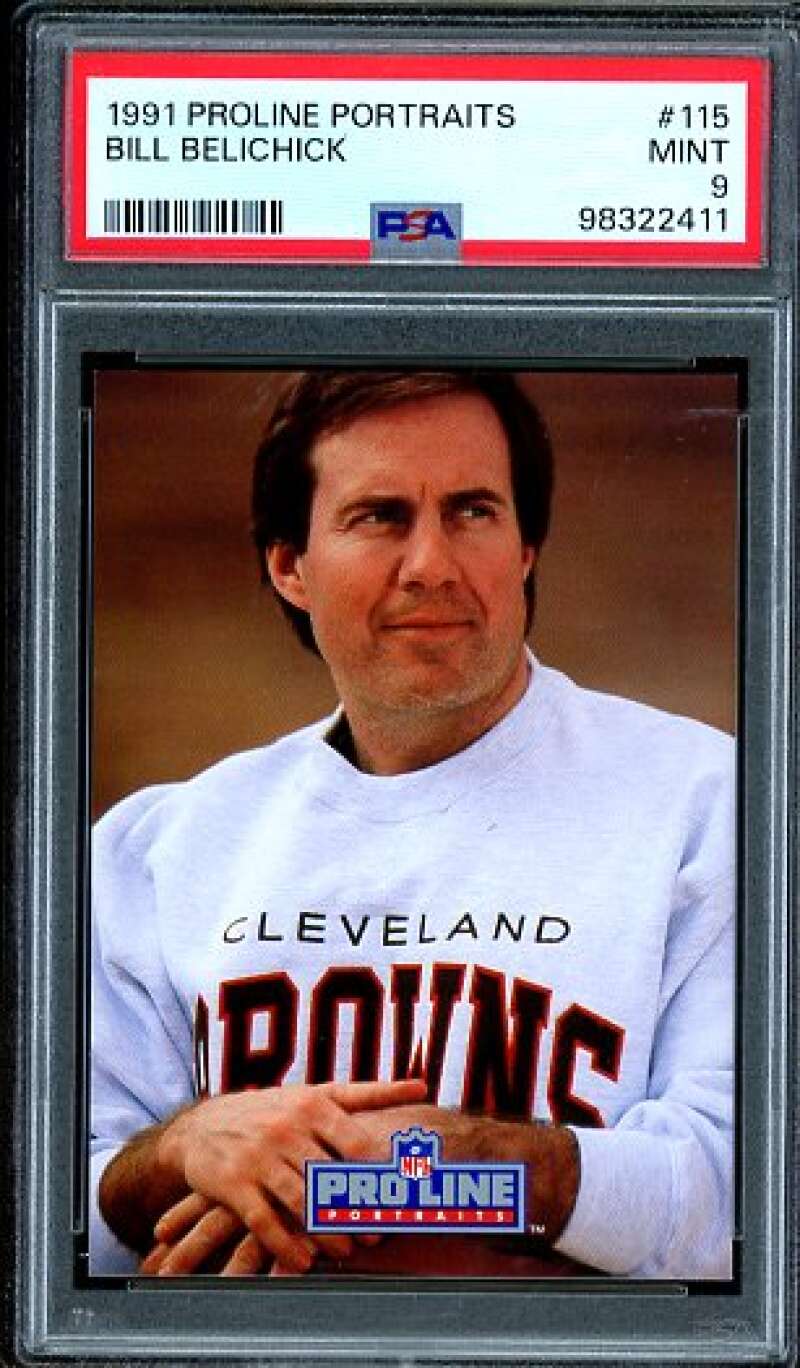 Bill Belichick Rookie Card 1991 Proline Portraits #115 PSA 9 Image 1