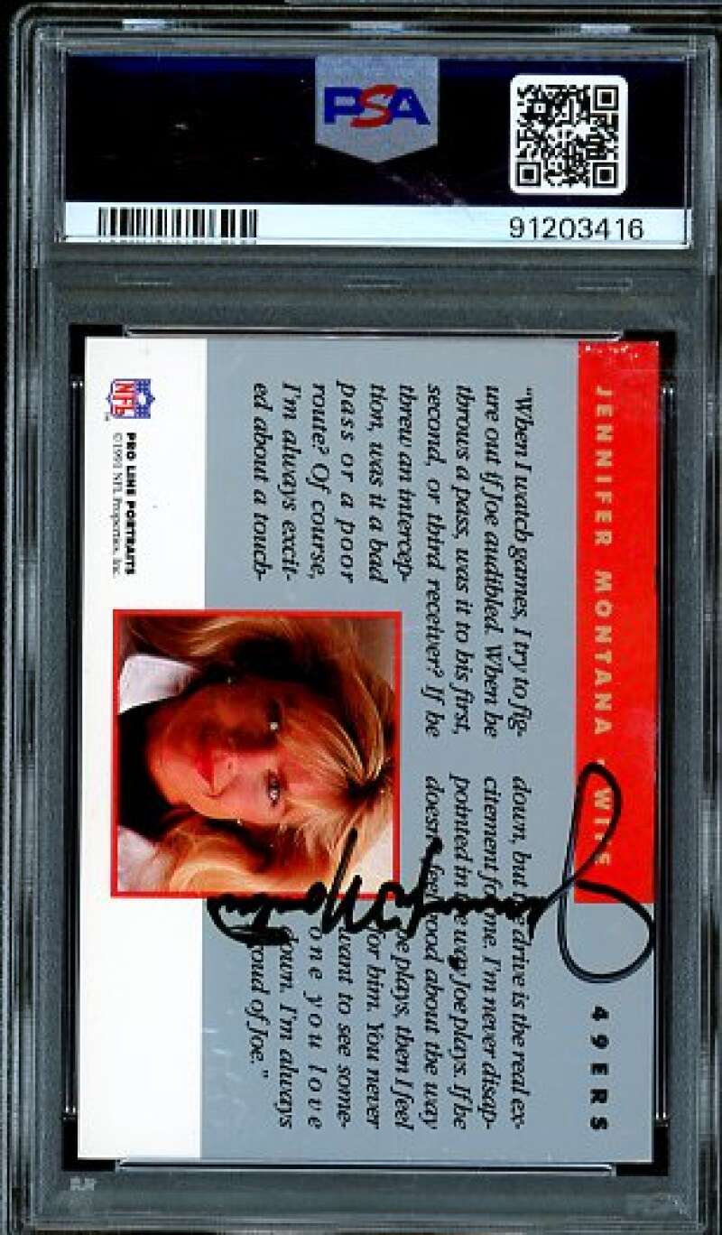 Jennifer Montana 1991 Pro Line Portraits Authentic Autographs #PA PSA/DNA Auth Image 2