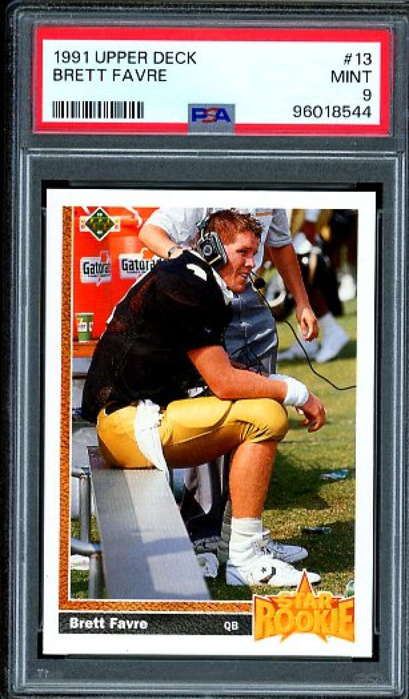 Brett Favre Rookie Card 1991 Upper Deck #13 PSA 9 Image 1