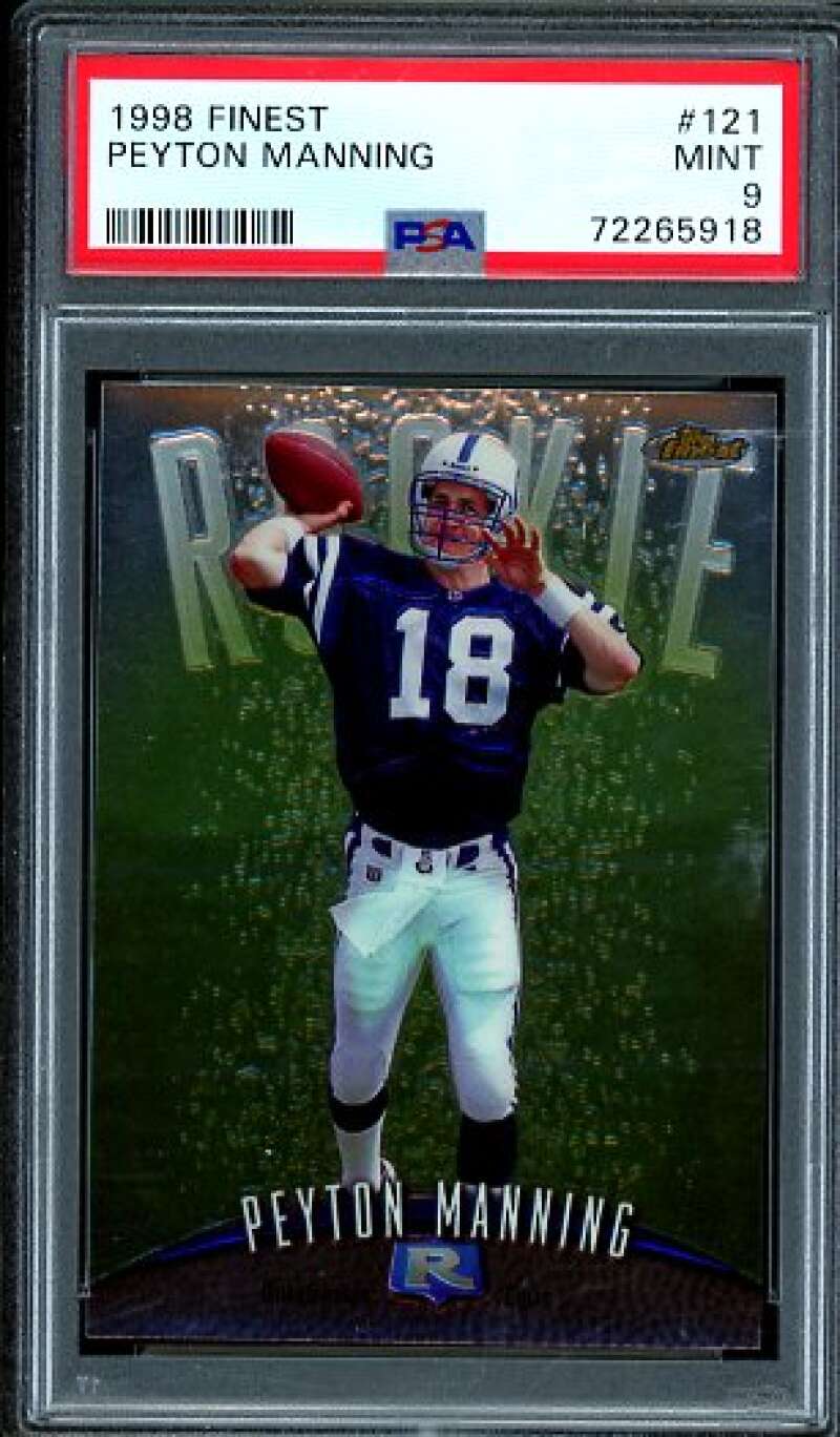 Peyton Manning Rookie Card 1998 Finest #121 PSA 9 Image 1