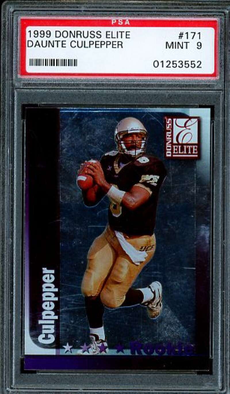 Daunte Culpepper Rookie Card 1999 Donruss Elite #171 PSA 9 Image 1