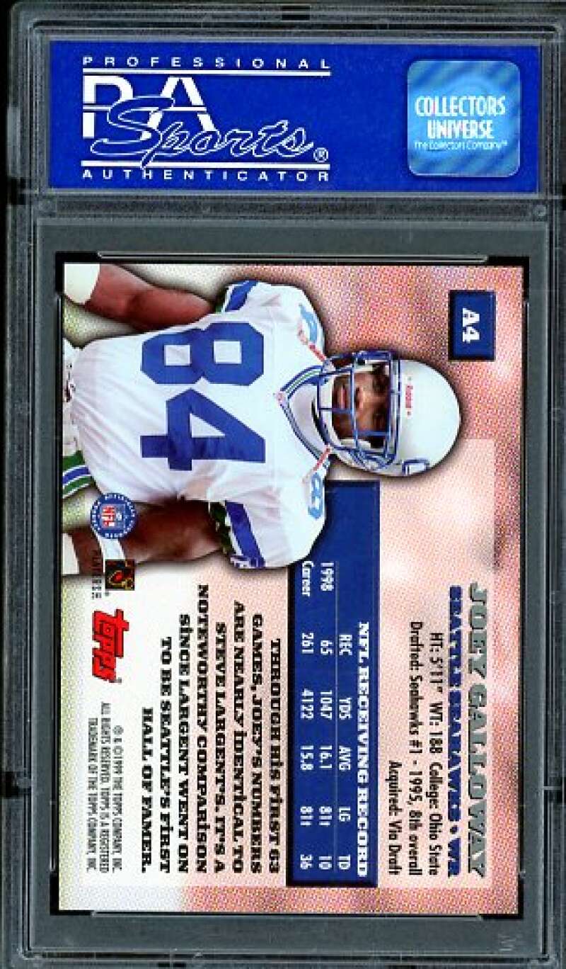 Joey Galloway Card 1999 Topps Certified Autograph (pop 4) #A4 PSA 9 Image 2