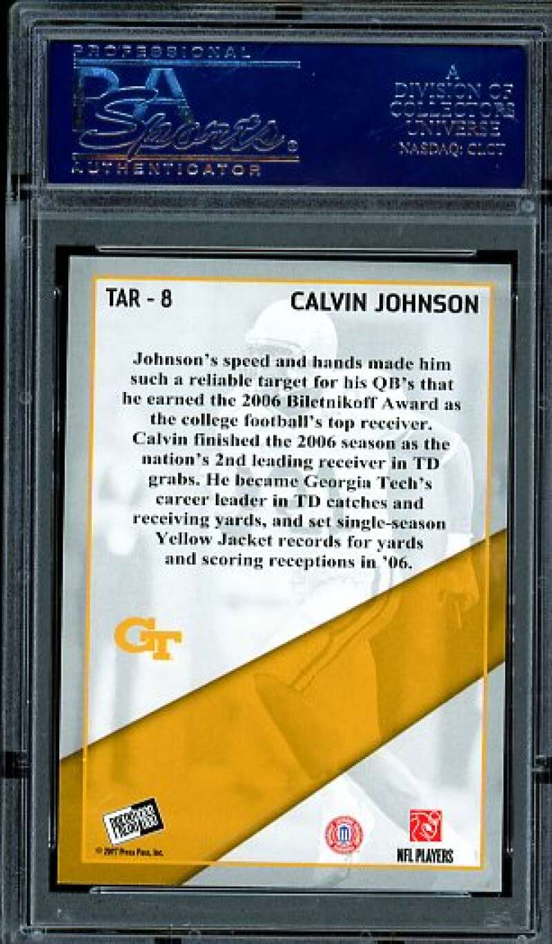 Calvin Johnson Rookie Card 2007 Press Pass Target Exclusive (pop 2) #Tar8 PSA 10 Image 2