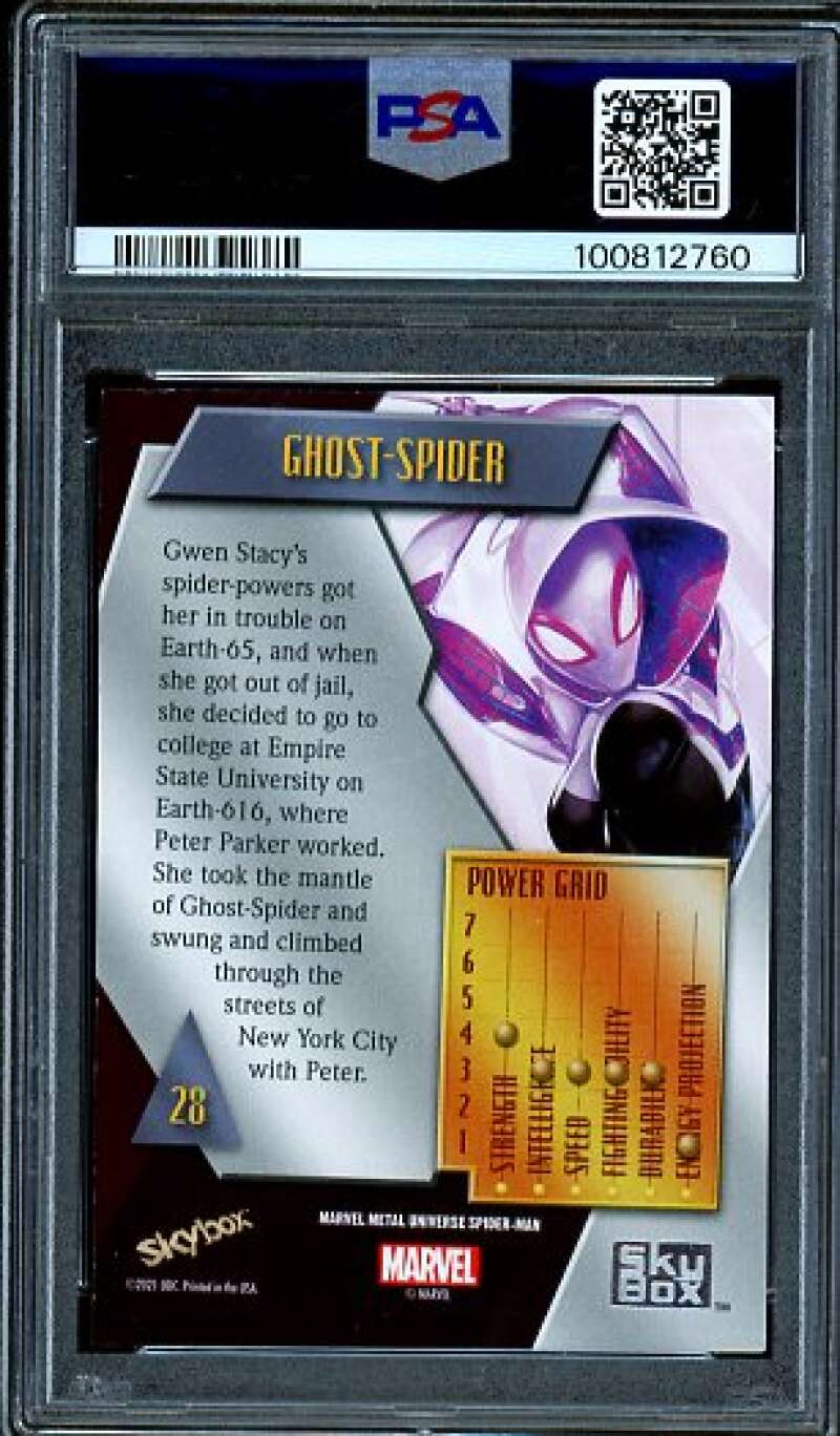 Ghost-Spider Card 2022 Marvel M/U S-M #28 PSA 8 Image 2