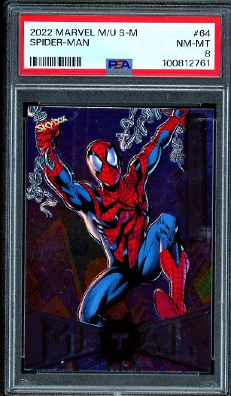 Spider-Man Card 2022 Marvel M/U S-M #64 PSA 8 Image 1