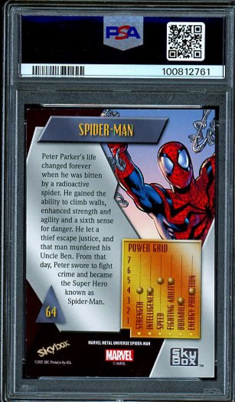 Spider-Man Card 2022 Marvel M/U S-M #64 PSA 8 Image 2