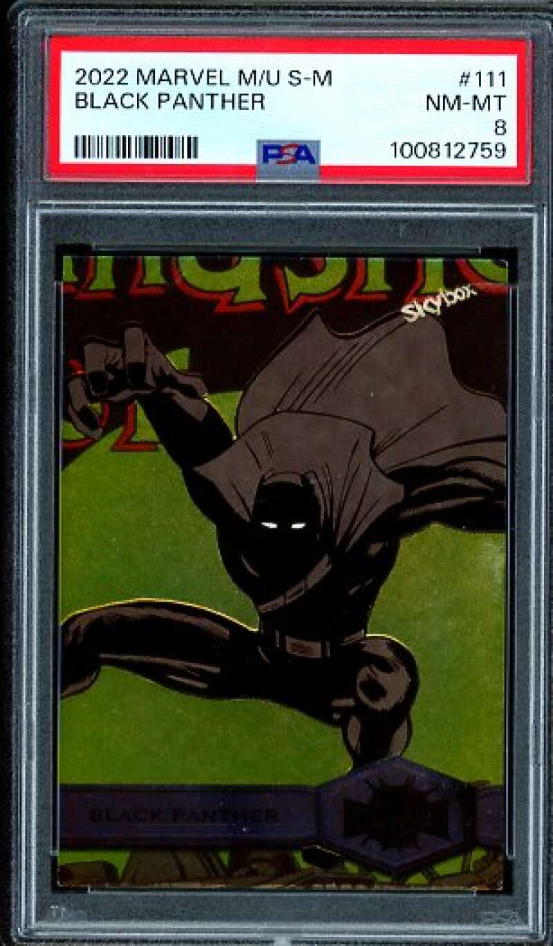 Black Panther Card 2022 Marvel M/U S-M #111 PSA 8 Image 1