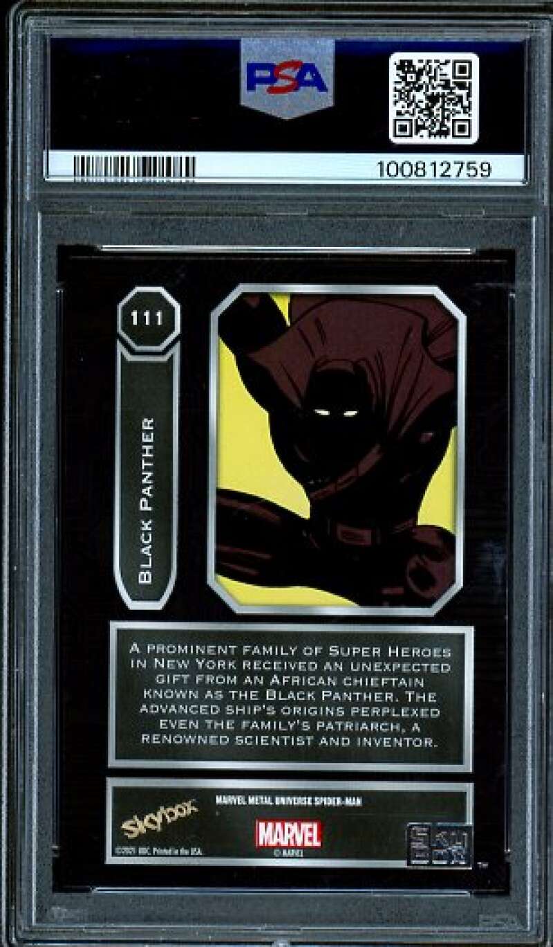 Black Panther Card 2022 Marvel M/U S-M #111 PSA 8 Image 2