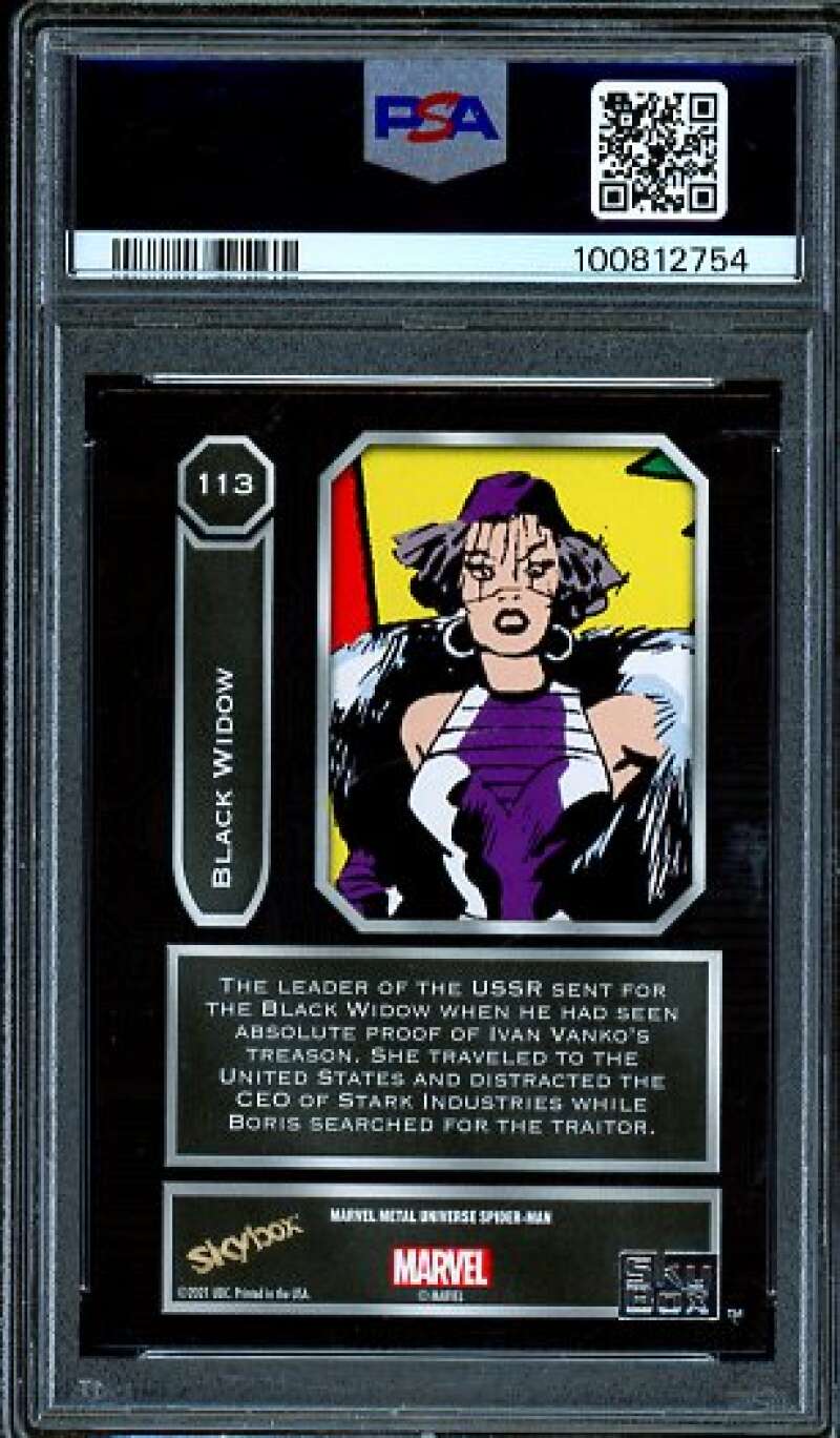 Black Widow Card 2022 Marvel M/U S-M #113 PSA 8 Image 2