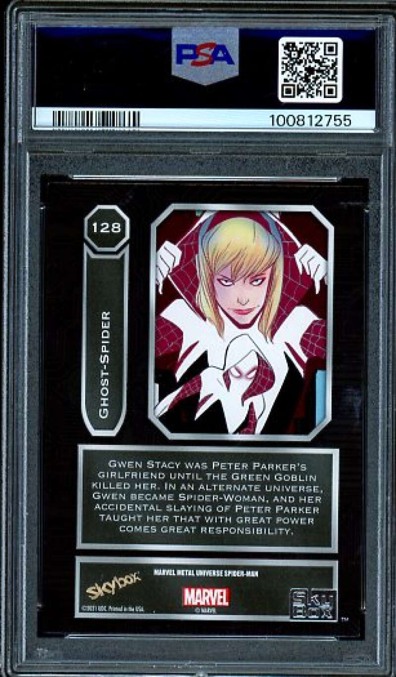 Ghost-Spider Card 2022 Marvel M/U S-M #128 PSA 8 Image 2