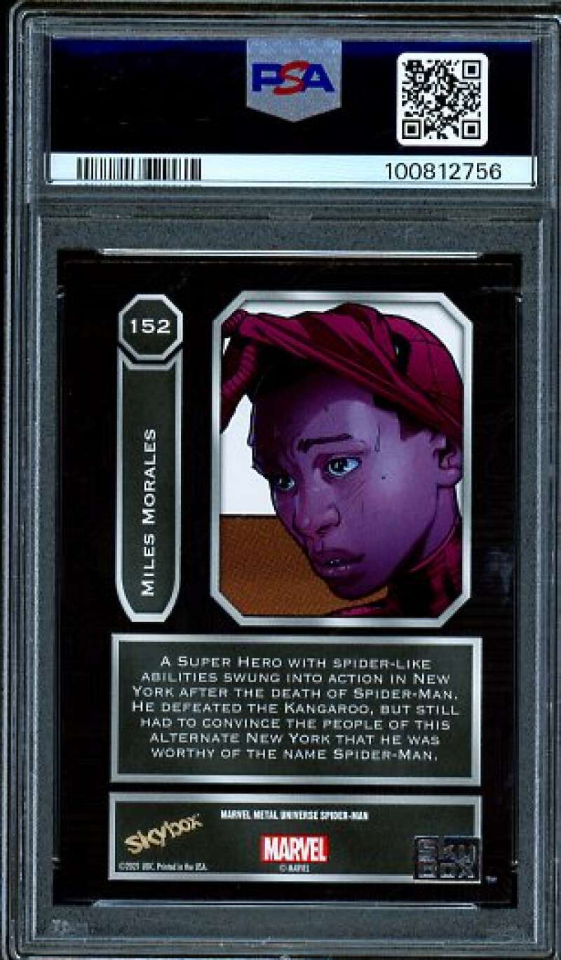 Miles Morales Card 2022 Marvel M/U S-M #152 PSA 9 Image 2