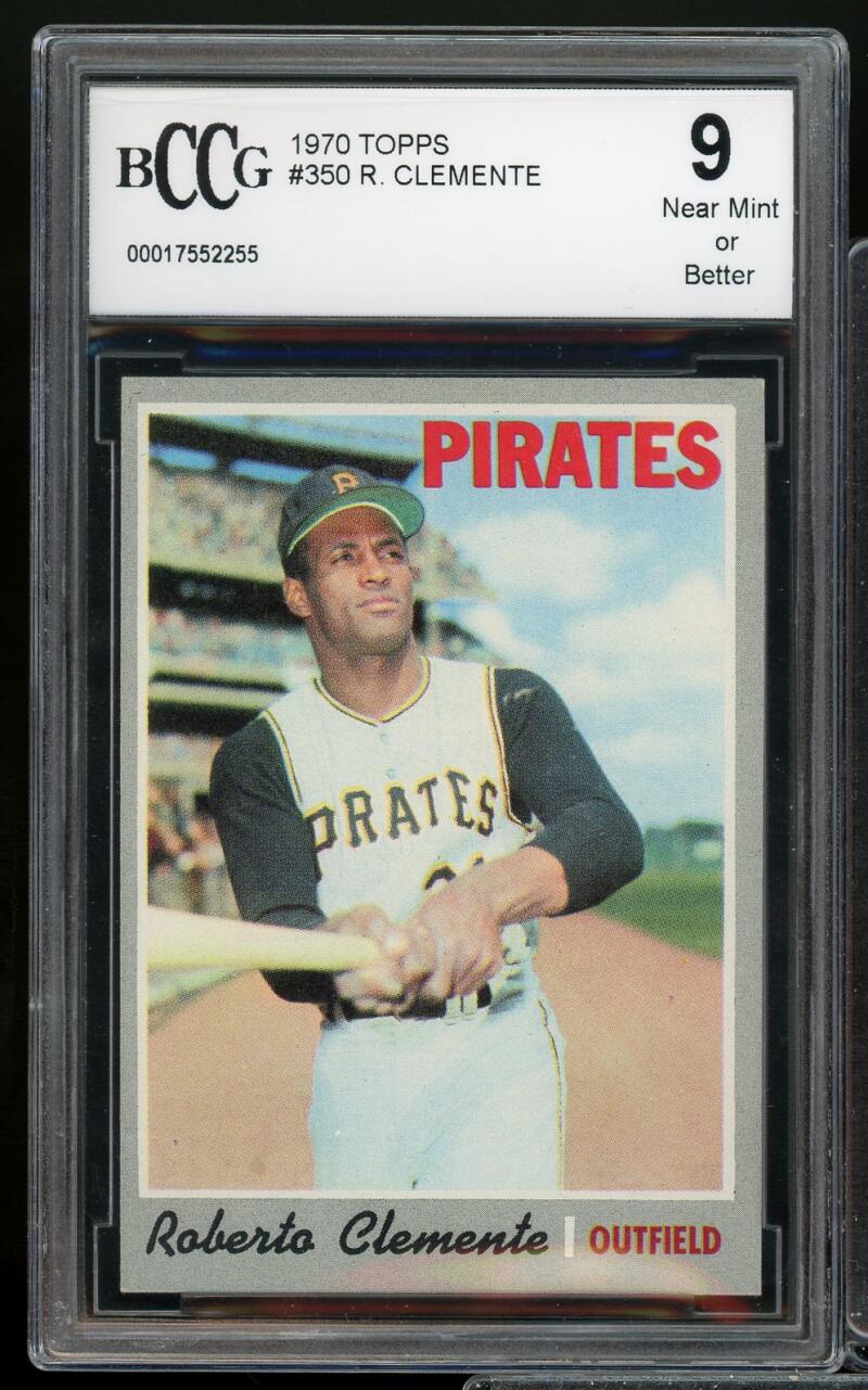 1970 Topps #350 Roberto Clemente Card BGS BCCG 9 Near Mint+ Image 1