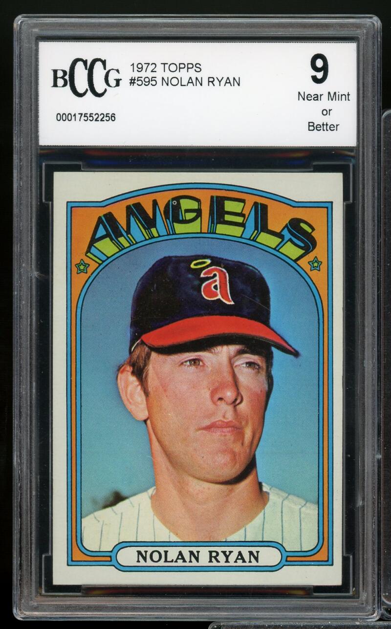 1972 Topps #595 Nolan Ryan Card BGS BCCG 9 Near Mint+ Image 1