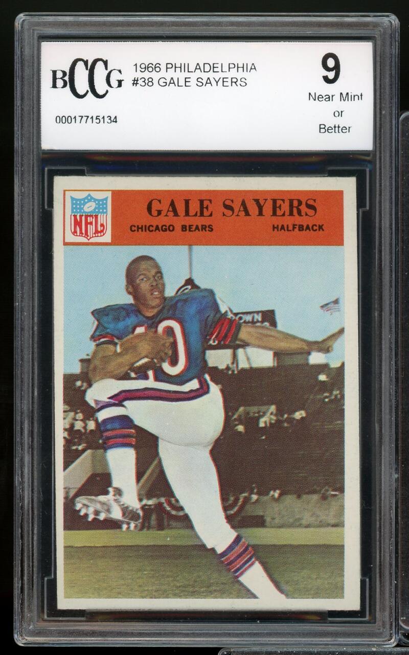 1966 Philadelphia #38 Gale Sayers Rookie Card BGS BCCG 9 Near Mint+ Image 1