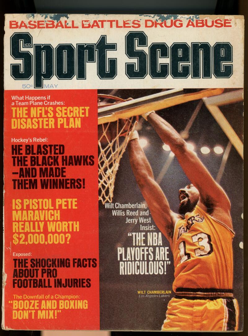 1972 Wilt Chamberlain Lakers May Sport Scene Basketball Magazine Image 1