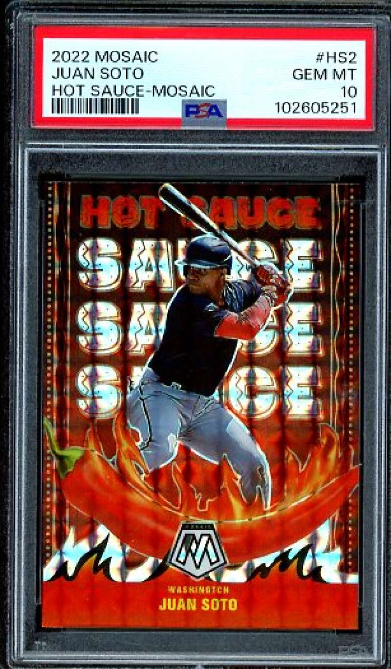 Juan Soto Card 2022 Mosaic Hot Sauce Mosaic #HS2 (pop 2) PSA 10 Image 1